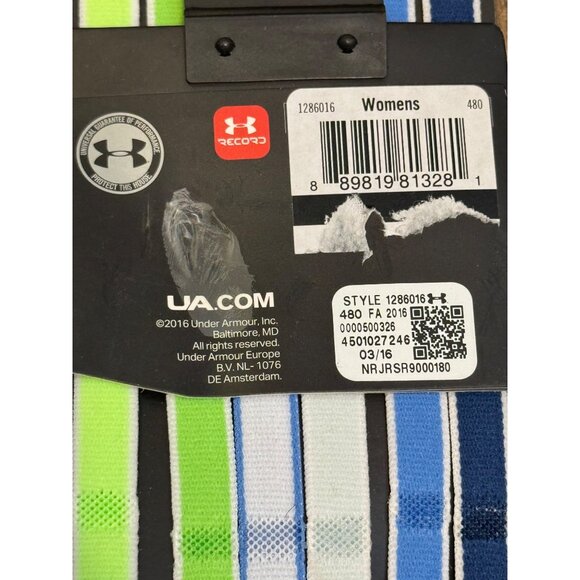 Under Armour Headbands Womens Multi-Pack Blue Green Stretch Elastic Adjustable - Picture 4 of 4